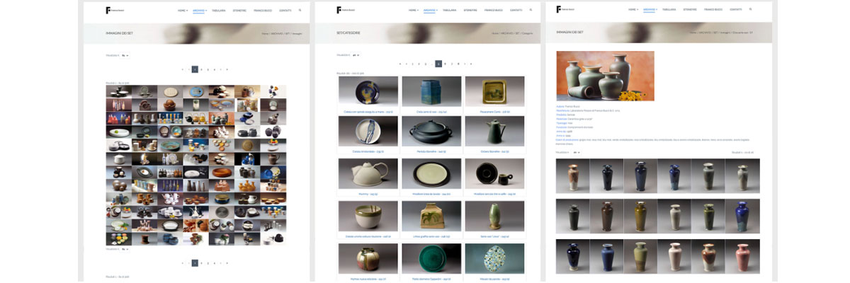 WebSite Franco Bucci Ceramista designer, Archivio storico seconda edizione